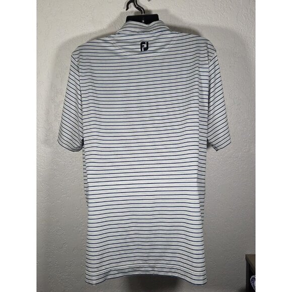 Mens Golf FootJoy Short Sleeve Polo Stripped Size Large Koasati Pines Logo - Picture 4 of 6